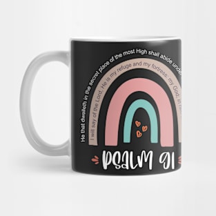 Rainbow Psalm 91:1-2 God protection bible verses Mug